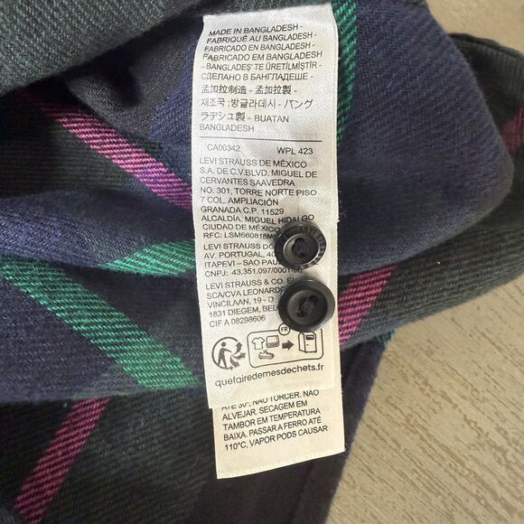 NWT Levis Jackson Worker Flannel Overshirt Men's Large Cotton Multicolor Plaid - Picture 10 of 11